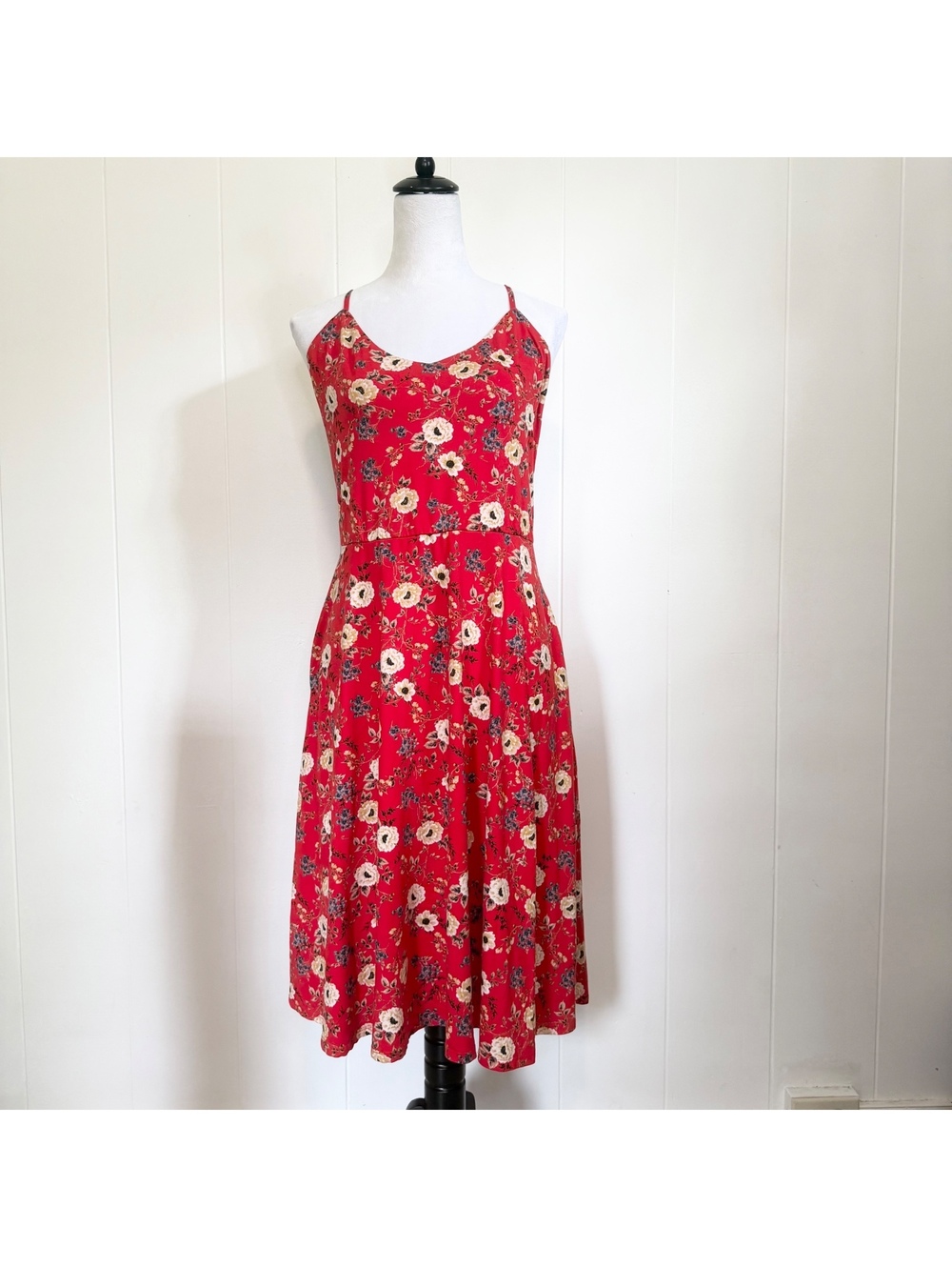 Nine Britton Casual Floral Cross Back Knee Length Dress Women's XL